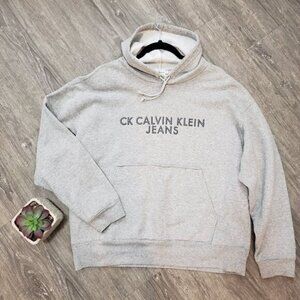 LCalvin Klein Vintage Spell Out Hoodie Grey L